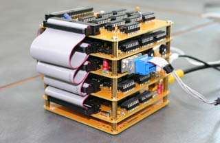 Close-up of assembled system