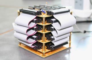 Close-up of assembled system