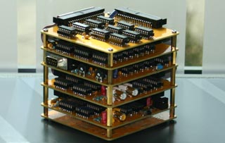 Close-up of assembled system