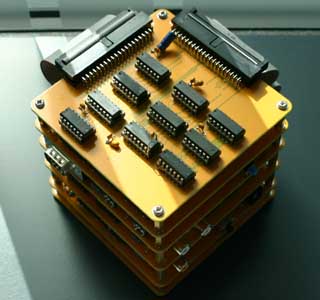 Close-up of assembled system