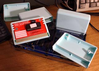 Close-up of cartridge shells with PCB